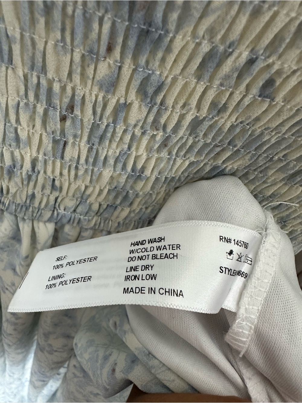 Smocked Light Blue Floral Maxi Dress with Spaghetti Straps - Picture 11 of 13